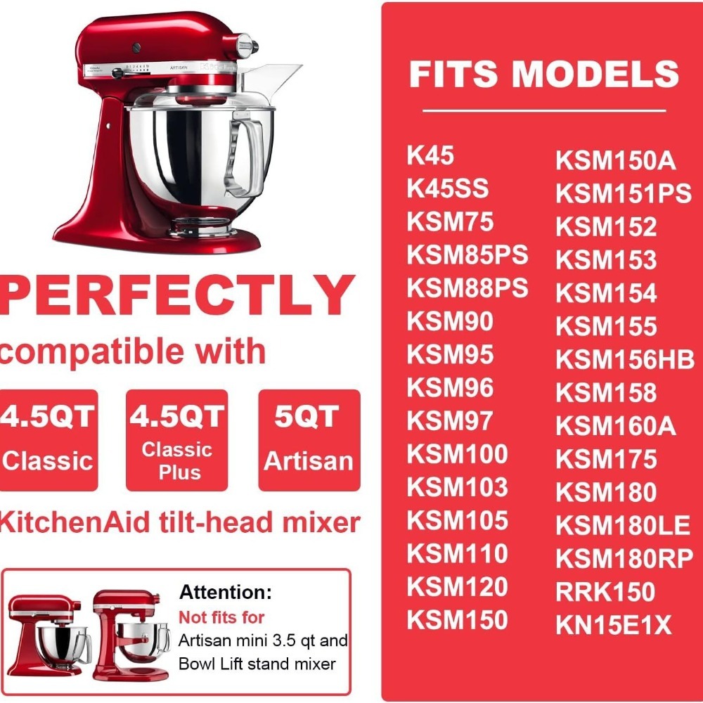وعاء خلاط 4.5-5 كيو تي من الفو - مراجعة Kitchenaid Mixer Artisan 5Qt وسعره