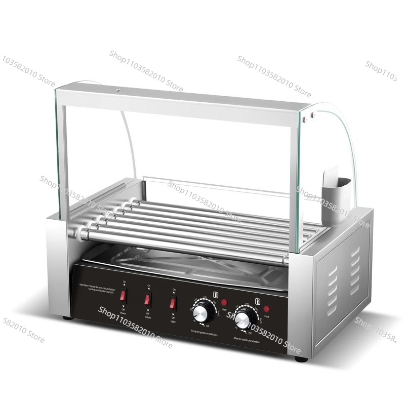 شواية هوت دوغ تجارية بـ 7 بكرا - مراجعة Hot Dog Roller Grill وسعره