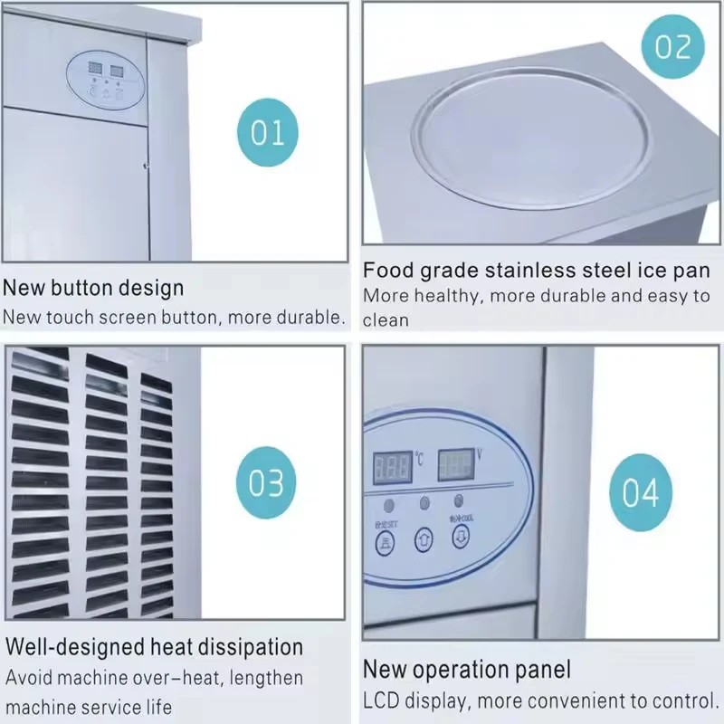 آلة قلي الآيس كريم الأوتوماتيك - مراجعة Commercial Kitchen Ice Machine وسعره