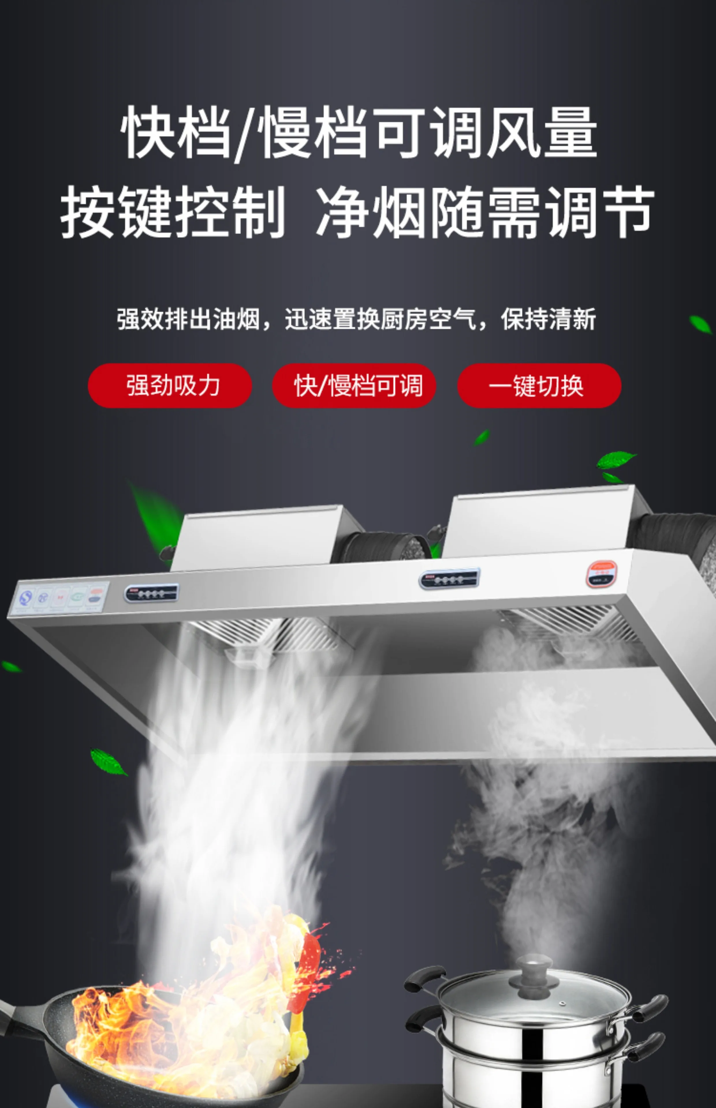 220 فولت الفولاذ المقاوم للصدأ - مراجعة Commercial Kitchen Hood Exhaust Fans وسعره